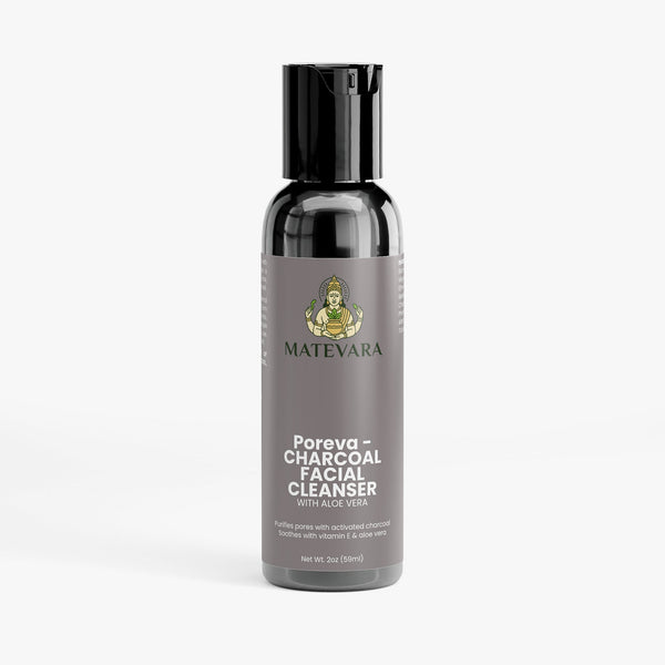 Poreva Charcoal Facial Cleanser | Paraben-Free Deep Cleansing Gel | 2 oz