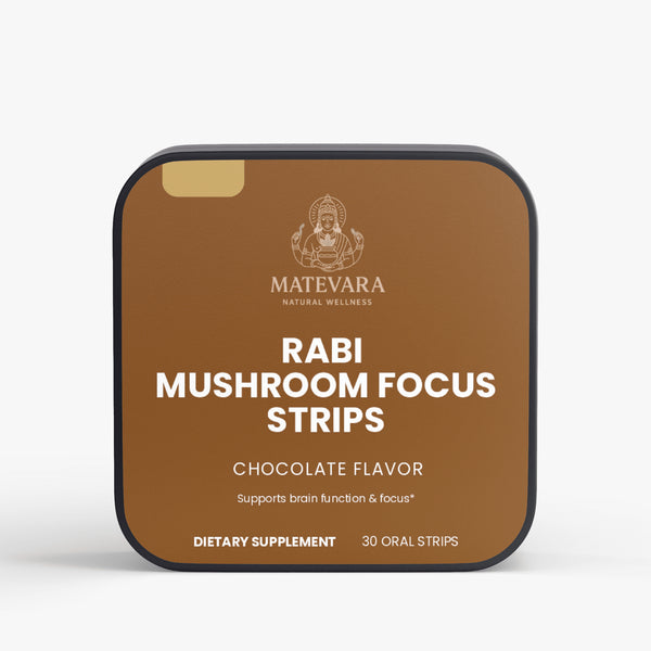 RABI Mushroom Mind Support Strips| Dissolvable Oral Strips | 30 Count (Chocolate)