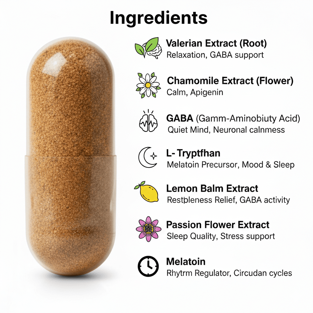 Slumbra Sleep Formula | Valerian, Melatonin & GABA Blend | Dietary Supplement to Support Restful Sleep | 60 Count* - Matevara