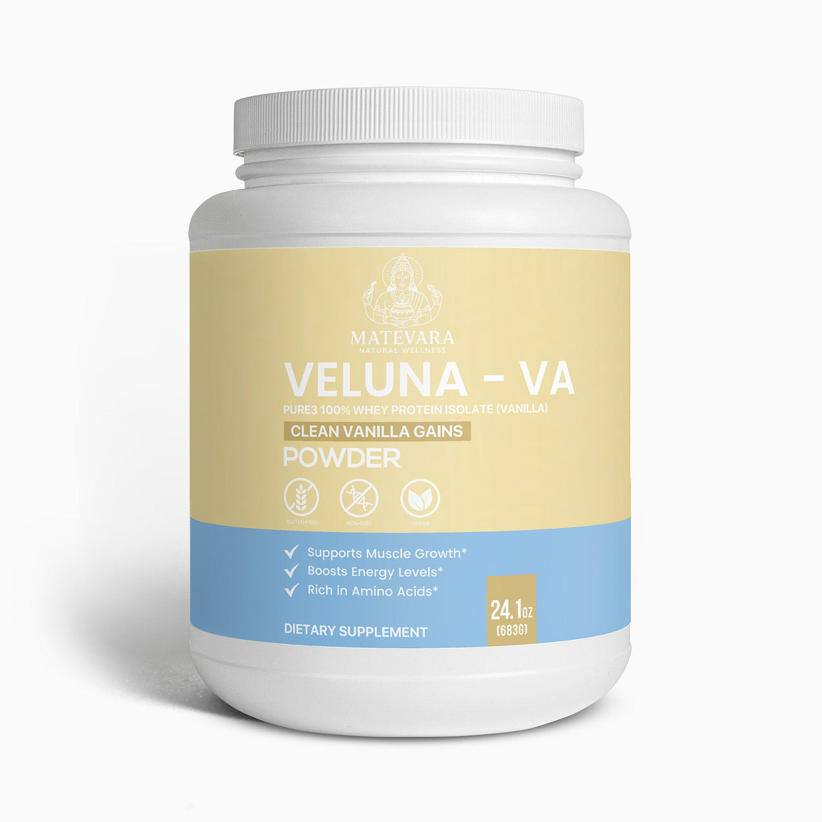 Veluna - VA - Pure3 100% Whey Protein Isolate Powder (Vanilla) - Matevara