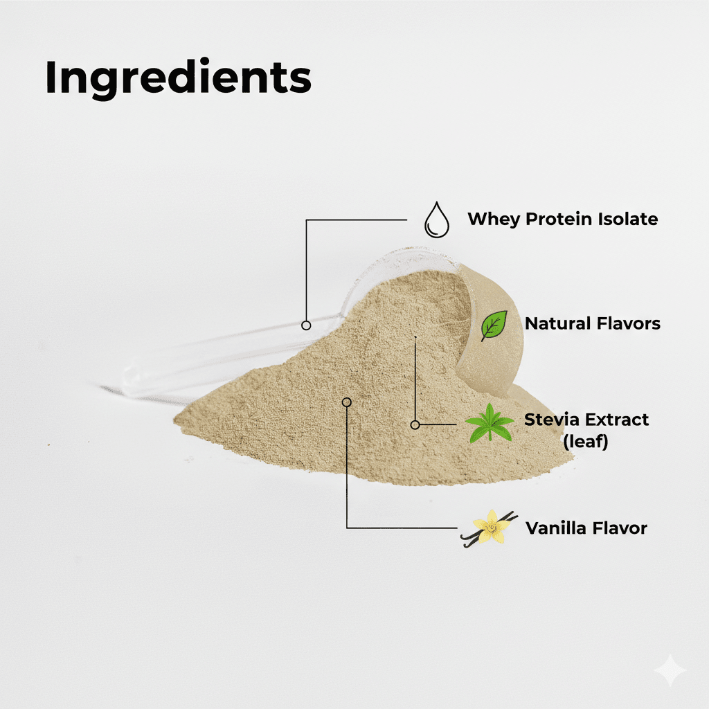 Veluna VA Pure3 Whey Protein Isolate Powder | 100% WPI Vanilla with Stevia | Protein Powder | 24.1oz (683g) - Matevara