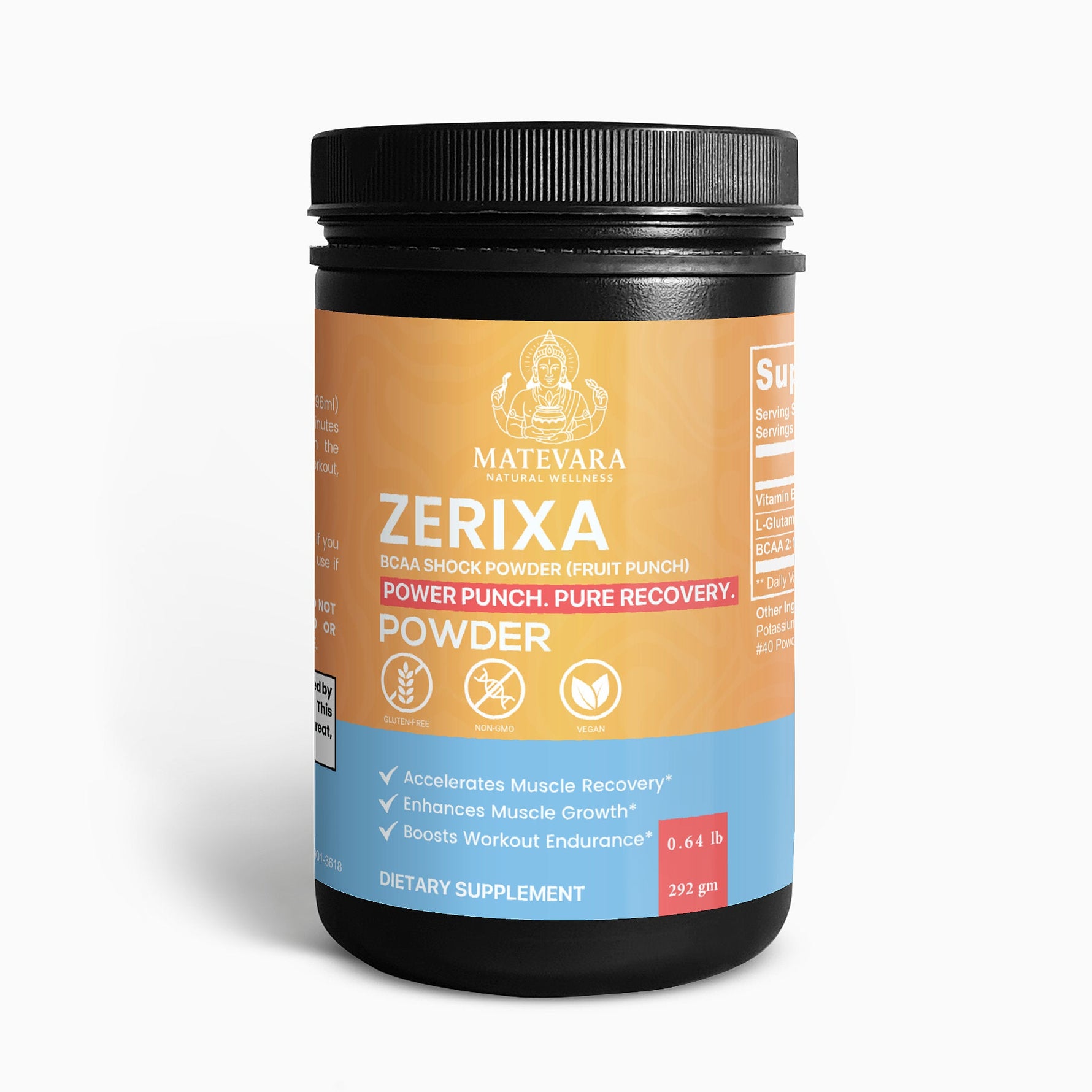 Zerixa BCAA Amino Complex - Muscle Recovery & Protein Synthesis | 5000mg BCAAs 2:1:1 + Glutamine | Muscle Recovery & Protein Synthesis | Fruit Punch | 292g - Matevara
