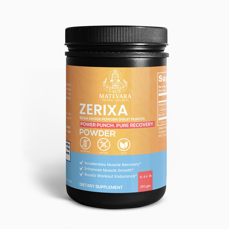 Zerixa BCAA Amino Complex - Muscle Recovery & Protein Synthesis | 5000mg BCAAs 2:1:1 + Glutamine | Muscle Recovery & Protein Synthesis | Fruit Punch | 292g - Matevara